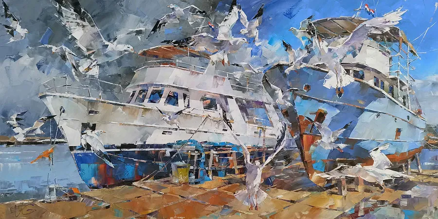 Зображення "DELIGHT" від VOLODYMYR GLUKHOMANYUK, розмір: 120х2400 сm, матеріали: oil on canvas, медіум: Живопис, місто: Spain, ціна: €10800