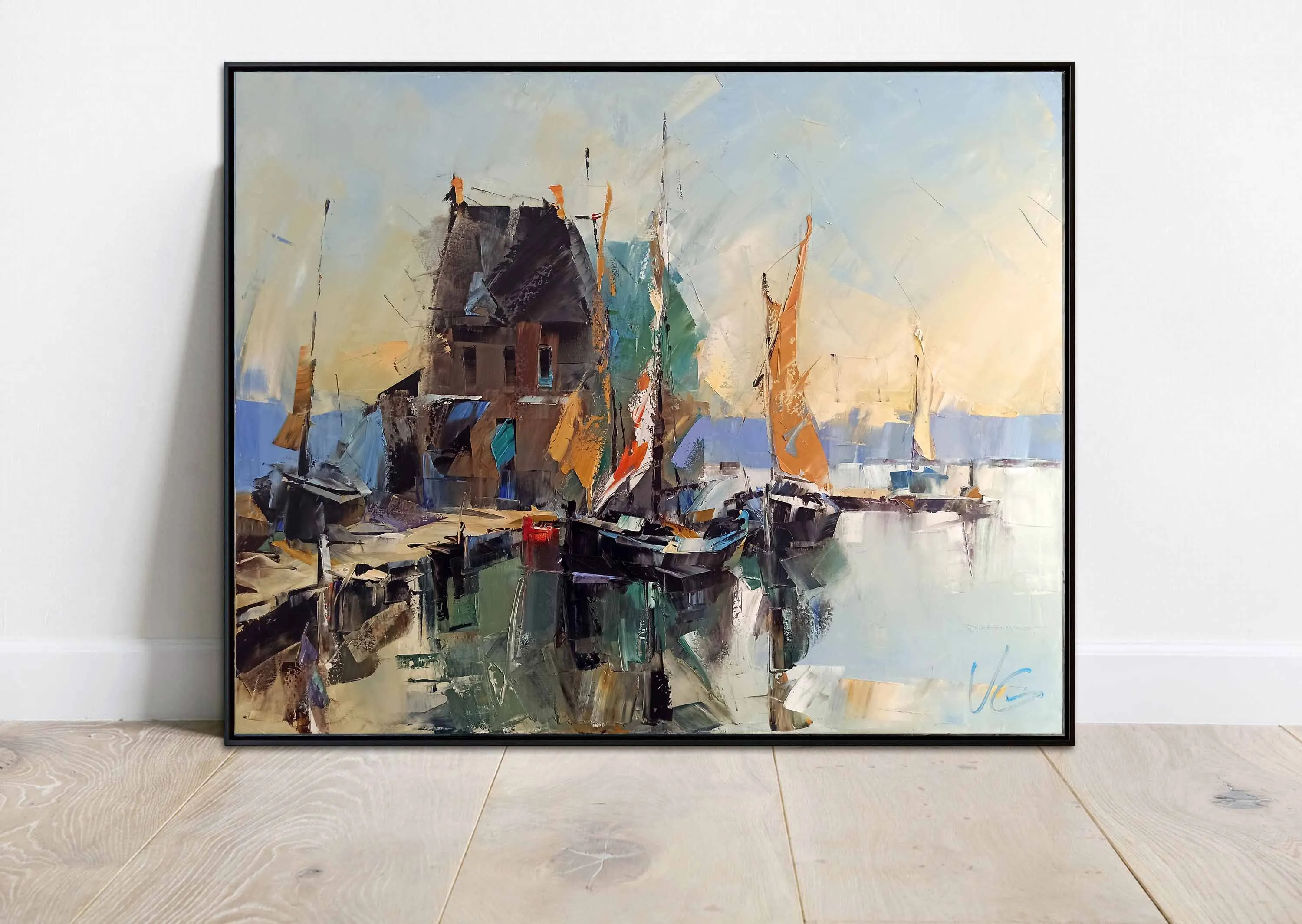 Зображення "SILENT HARBOR" від VOLODYMYR GLUKHOMANYUK, розмір: 80x100 cm, матеріали: oil on canvas, медіум: Живопис, місто: Spain, ціна: €9000 Фото 2 з 3.
